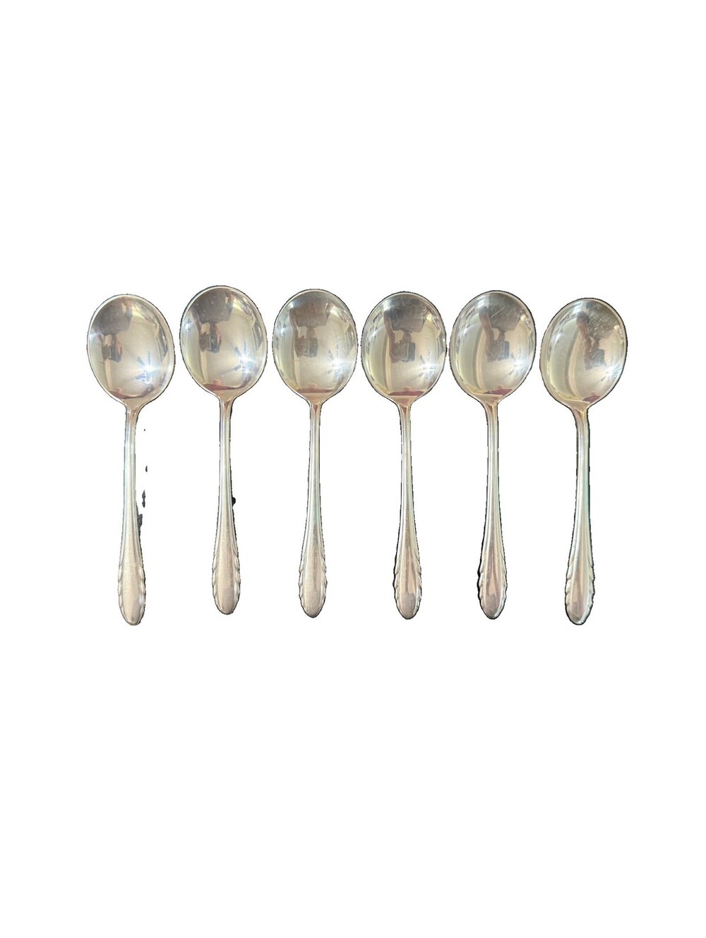 6 Gorham Lyric Sterling Silver Cream Soup Spoons 6 1/4” 213g No Mono 1940
